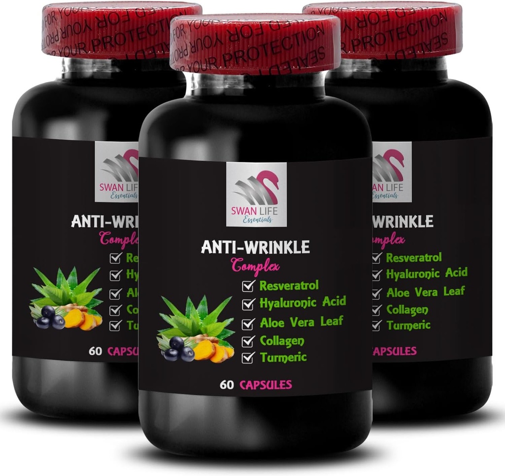 Alpha Acid lipoic - Complex antirid - L-Glutatione, Aloe Vera, Colagen Support, Green Coffee Bean, Licopen, Turmeric, Seminte de struguri, Hidration Boost, Skin Firming, Smooth Texture 3Bot 180Caps