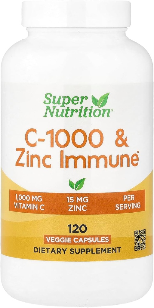 SuperNutrition, C-1000 & Zinc Imune, Sezonier Support Formula*, Antioxidant Protection*, 120 Day Supply (Packaging May Vary)