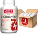 Formule Jarrow L-Glutamine 1000 mg, Supliment alimentar pentru ţesut muscular, Aminoacid multifuncţional, Suport Imun, 100 Easy-Solv Tablets, 50-100 Day Supply, Pachet de 12