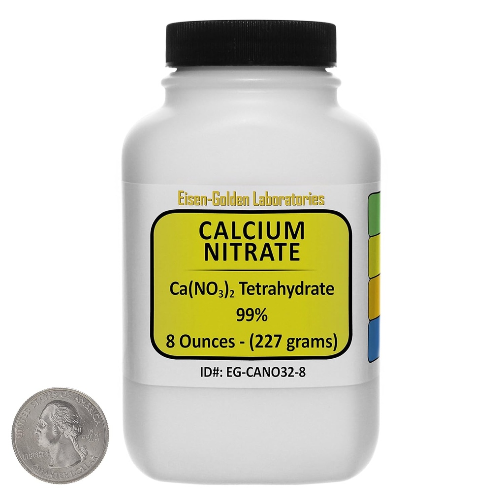 Nitrat de calciu [CA (NO3) 2] 99% AR Grade Prills 8 Oz într-o sticlă spaţiu-saver