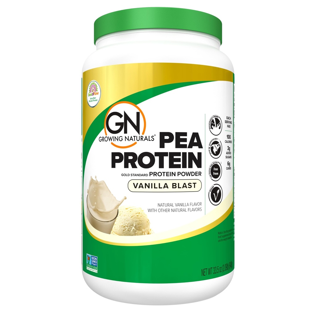 În creștere Naturals Pea Raw Proteine Powder, Vegan Plant based Proteine, BCAA, Low-Carb, Low-Sugar, Vanilla Blast, 2 Pound (Pachet de 1)