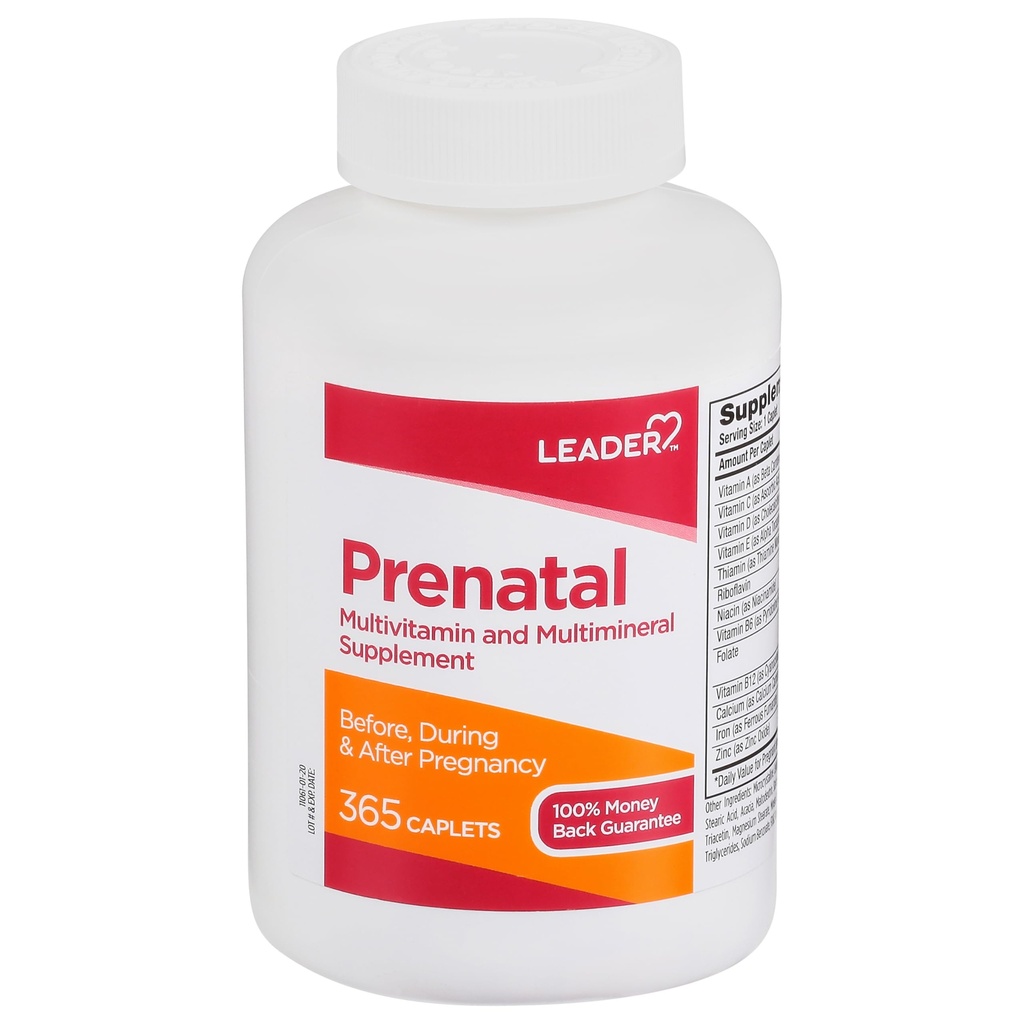 LEADER Multivitamine prenatale cu 800mcg Acid folic & Nutrienti esentiali pentru sarcina sanatoasa & Dezvoltare fetala, DHA, vitamina de mare potenta pentru a astepta mame, suport zilnic, 365 Caplete
