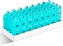 Daviky Monthly Pill Organizator 2 ori pe zi, 30 zile Pill Box AM PM cu container separat, o lună medicament caz de două ori pe zi pentru a deține vitamine, suplimente și medicamente (Cyan)