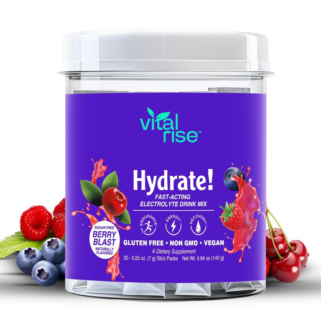 Vital Rise® Hydrate! - Berry Blast - Pachete cu pulbere de hidratare 