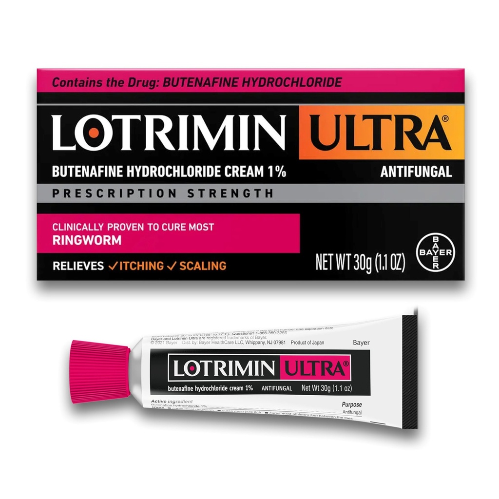 Lotrimin Ultra Ringworm Cream, Butenafine clorhidrat 1%, tratament antifungic eficient de cele mai multe Ringworm, 1.1 Ounce (30 Grams)