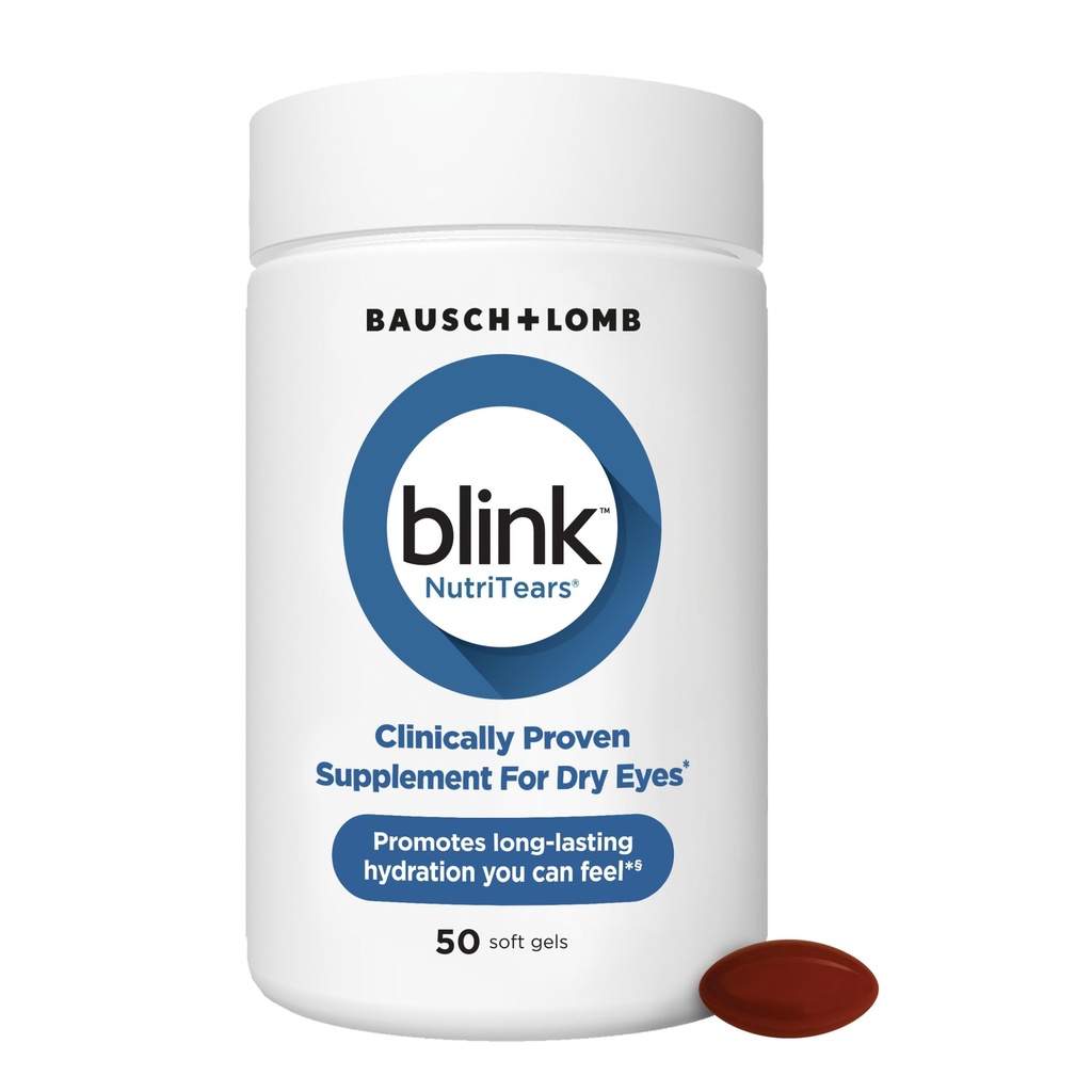 BLINK NutriTears Supliment dovedit clinic pentru ochi uscat, Îngrijirea ochilor cu lutein & Zeaxantină și vitamina D pentru a hidrata ochi din interior pentru lung-Lasting ajutor, 50 Softgels