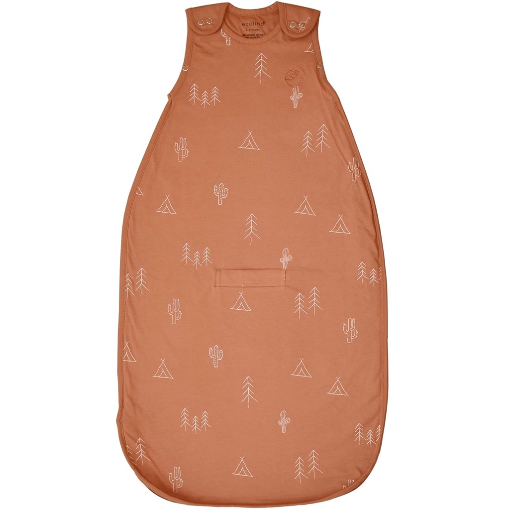 Ecolino Organic Cotton Baby Sleep Sack - 2-Way Zipper Pat imbracabil Pătură - Infant to Toddler Sleeping Bag Sack - 2 luni - 2 Ani - Desert