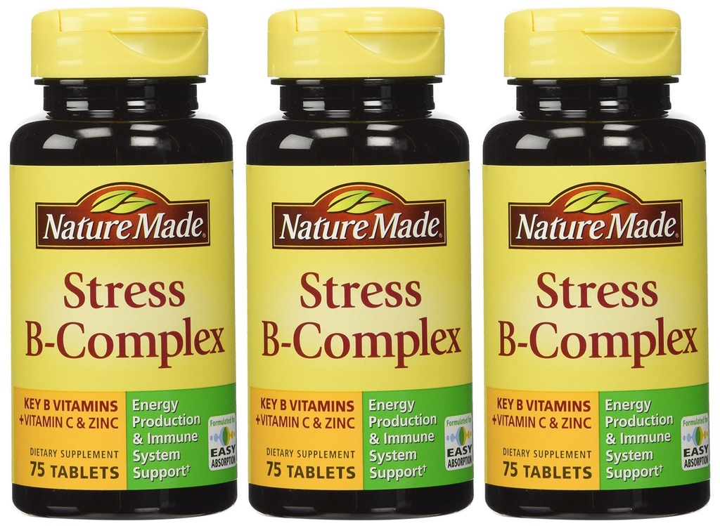 Nature made Stress B Complex W dimensiune zinc 75ct (Pachet de 3) 225 ct Total