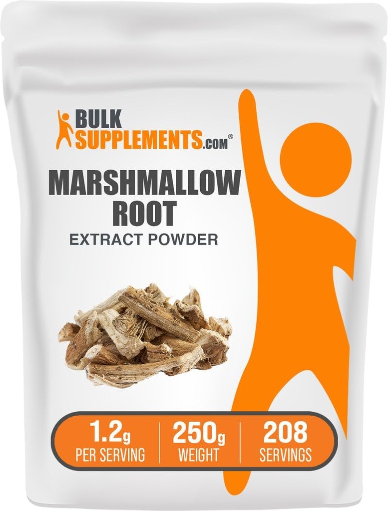 BulkSupplements.com Marshmallow Root extract pulbere - Marshmallow Root Supplement, Herbal Supplement - Gluten Free, 1.2g per Serving, 250g (8,8 oz) (Pachet de 1)