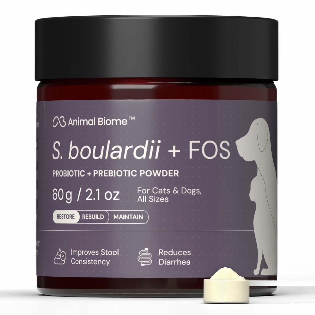 Probiotice pentru animale de companie - S. boulardii + FOS Probiotic și Prebiotic pulbere pentru câini și pisici 60g