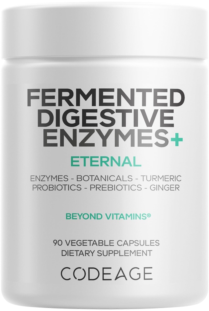 Codificaţie Enzime digestive fermentate Supliment 3-Lonth Supply - 14 Enzime digestive, Probiotice, Prebiotice, Botanice Fermentate, Enzime multipancreatice pe bază de plante - 1 Capsule pe zi - 90 Capsule