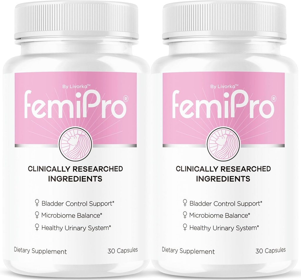 (2 ambalaj) FemiPro pastile de control al vezicii urinare - capsule FemiPro originale, Femi Pro de control al vezicii urinare Suplimentul de sprijin, Probitic pastile FemiPro pentru recenzii generale de sănătate și wellness, 60 capsule 2 luni