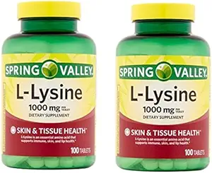 Spring Valley - L-Lysine 1000 mg, 100 comprimate (Pachet de 2)