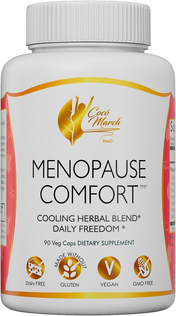 Cocó Martie N.M.D Menopause Confort Ajutor rapid de la Flushing, răcire Herbal Blend - lactate gratuit, gluten gratuit, Vegan, OMG gratuit, 90 Veggie Caps