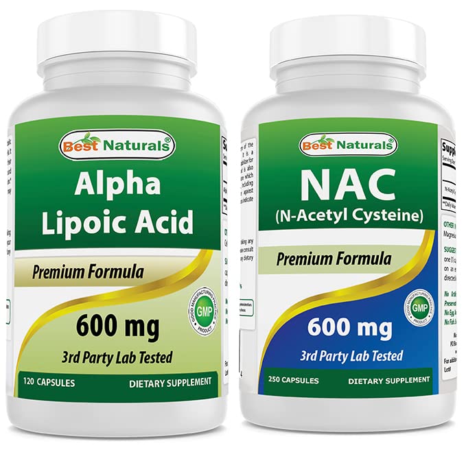 Best Naturals Alpha Acid lipoic 600 mg & NAC N-Acetil-Cysteine 600 mg
