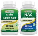 Best Naturals Alpha Acid lipoic 600 mg & NAC N-Acetil-Cysteine 600 mg