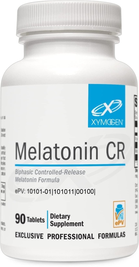 XYMOGEN Melatonina CR - timp de eliberare Melatonina 5mg Supliment cu vitamina B6 - noapte + suport imunitar - eliberare rapida de livrare bifazica Apoi Steadin (90 comprimate extinse de eliberare)