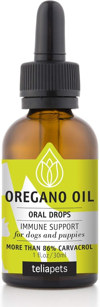 Vetercure Oregano Picături orale de ulei pentru animale de companie - Suport imunitar natural pentru câini şi căţeluşi- Suplimentul pentru animale de companie - Acţiune de curăţare profundă pentru haina de câine perfect, Skin & Global Health-1 fl.oz