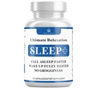Relaxare Sleep Aid, Natural non-Habit Forming, Supliment de somn dezvoltat pentru a sprijini pentru mai mult timp și mai bine somn, Mușețel, Magneziu, Melatonină, Ashwagandha, GABA, Drug-Free (60 Conte)