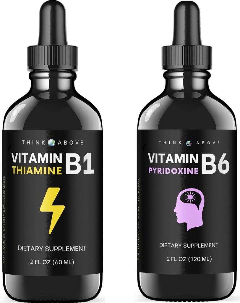 Vitamina B6 și vitamina B1 Bundle - 2 oz Fiecare - picături lichide