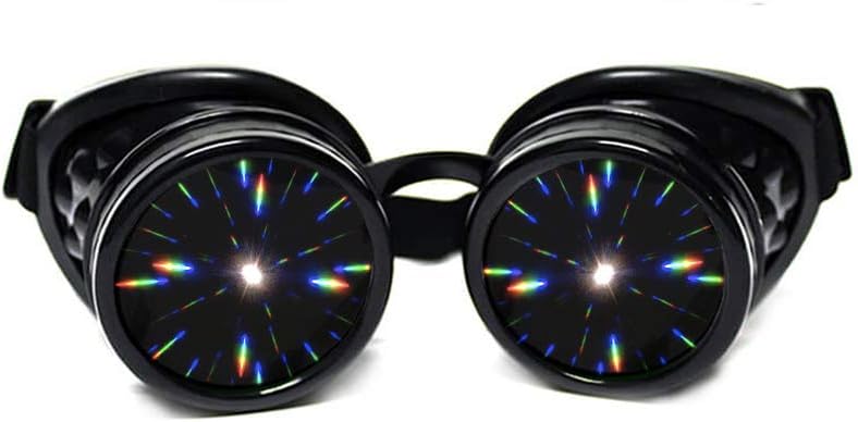 GloFX Black Caddled Difraction Goggles, Tinted Lenses, Limited Edition 