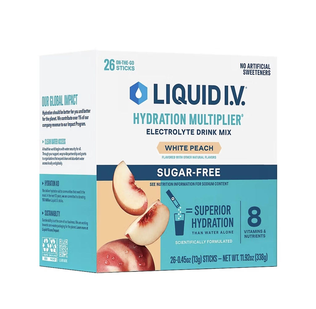 I.V. Lichide fără zahăr Hidratare Multiplicator Peach alb - 26 Sticks (1)