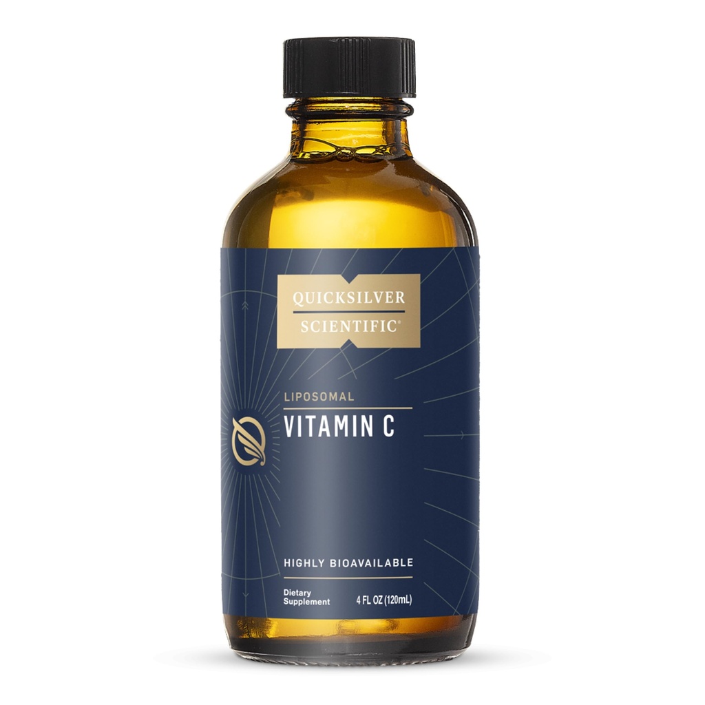 Quicksilver Stiintific Liposomal Vitamina C - 1000 mg Buffered lichid Vitamina C - Suport imun + antioxidant - Liposomi pentru absorbtie superioara - Vegan + non-GMO (4oz / 120ml)