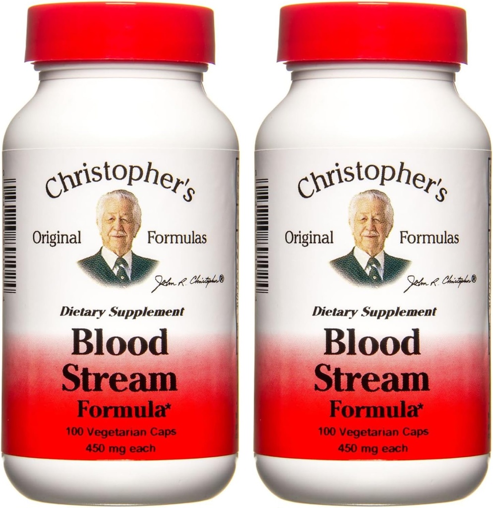 Formula originală a lui Christopher Blood Stream Formula - Suplimente de circulaţie a sângelui - Suportă Vein Elasticity, Curate & Pure Bloodstream - Pachet de 2