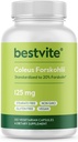 BESTVITE Coleus Forskohlii 125 mg - 20% Forskolin (120 capsule vegetariene) - Made with Forslean Singurul ingredient Forskolin sprijinit de studii clinice.