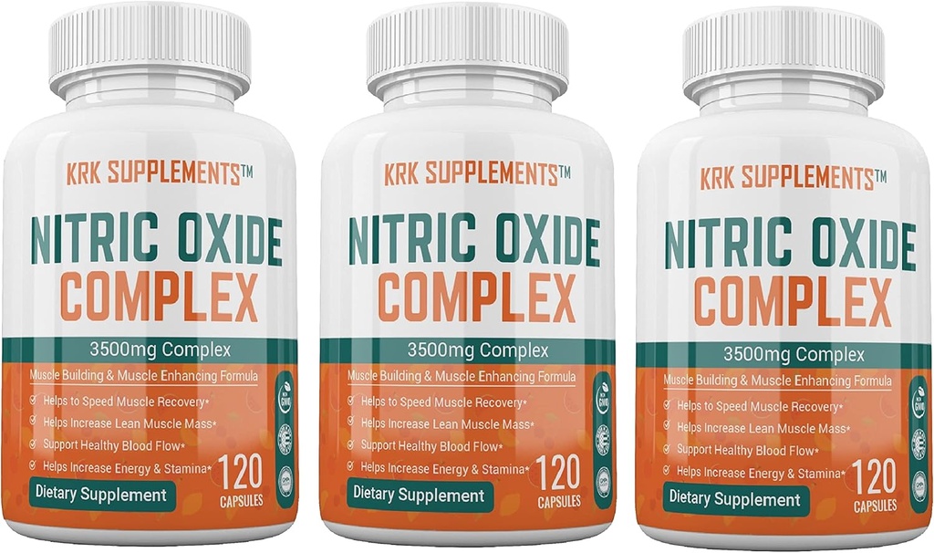 3 Flacoane Complex oxid nitric 3500 mg per servire L-Arginină HCL AAKG AKG Alpha Ketoglutarat Citrulină Malat 360 Capsule totale