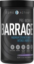 Barrage Pre Antrenament pulbere - Preworkout pentru femei și bărbați, Creatine Powder, Beta Alanine, Agmatine Sulfate, & Cafeina - Constructor musculare pentru bărbați cu energie intensă - Struguri (30 Serviri)