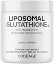 Codeage Liposomal Glutatione pulbere - 1000 mg Vegan redus L-glutation per servire, Livrare lipozomal - 2 luni de aprovizionare - Nearomat - Fosfolipid - Non-GMO Gluten-Free - 2,22 Oz