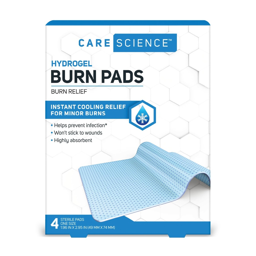 Îngrijire Ştiinţă Hydrogel Arde Arsuri Pad-uri de dressing Bandaj pentru Burn Relief, 4 ct 