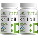 DEAL SUPLEMENT 2 Pack Antarctica Krill ulei, 1000 mg per servire, 480 Softgels 