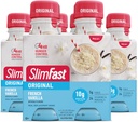 SlimFast Meal Replacement Shake, Original French Vanilla, 10g de gata să bea proteine, 11 Fl. Oz Sticla, 4 Count (Pack of 3) (Packaging May Vary)
