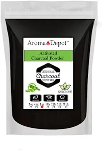 Aroma Depot 8 oz. Nucă de cocos activat Charcoal Powder - Sprijină Sănătate, Vegan, Non-GMO, Nu Aditivi, Gradul alimentar, Dinți albire pulbere, Charcoal pentru Scrub facial, și Sapun Making (8 oz.)