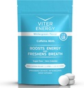 Viter Energy 40mg Caffeine Mints - Sugar Free, B Vitamine, Vegan, Boosts Fast Energetic Alert Focus, Pastile Notropice Suplimente Cofeinate (Wintergreen Flavor, 8oz, Bulk Bag)