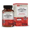 DailyNutra KSM-66 Ashwagandha 600mg extract de rădăcină organică - supliment de mare potenta cu 5% Witanolide 