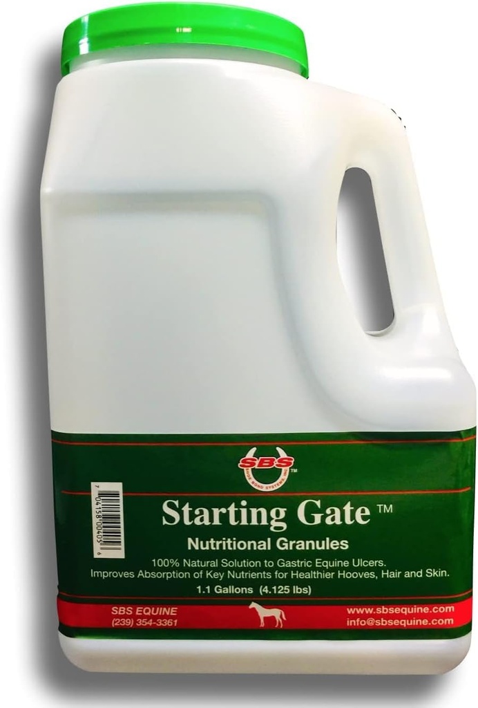 SBS Equine Starting Gate Granule - Cai Tratament Ulcer Stomac & Ulcer Relief, Cai Supliment Formula Scoop pentru Hrănire, Perfect Prep ca un Păr, Piele & Hoof Supliment (1.1 Gallon)