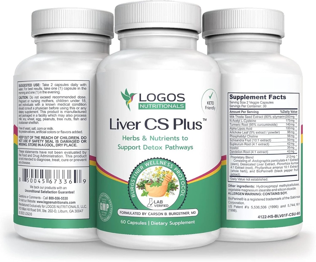 Logos Nutritionals-Liver CS Plus-60 puternic dezintoxicare de ficat Formula Veggie Caps-Creștere Glutationa și reducerea stres oxidativ.