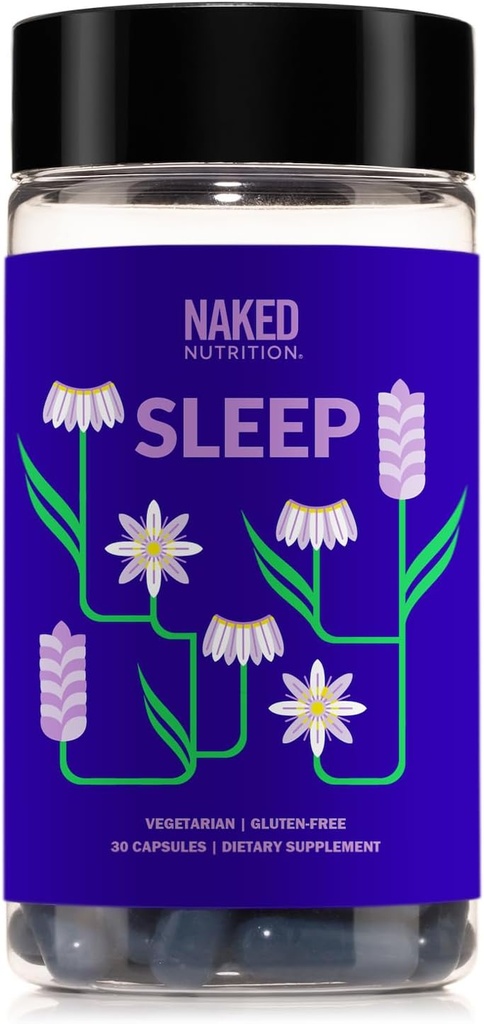 Somn gol - GABA L Theanine Ajutor pentru somn natural - Lemon Balsam, Lavender și Melatonina pentru ameliorarea relaxării și calității somnului - Gluten-Free și vegetarian - 30 capsule