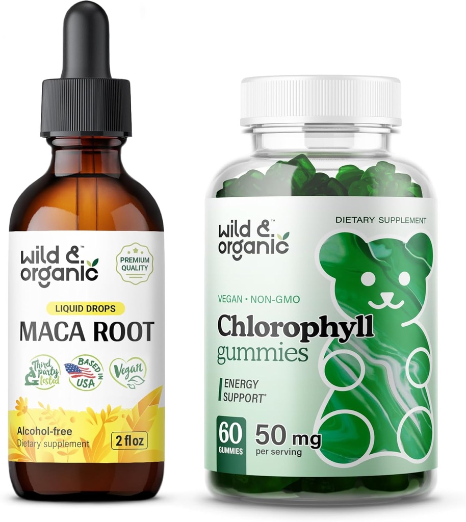 Roșcove Maca sălbatice și organice Tincture 2 fl oz și gume clorofil
