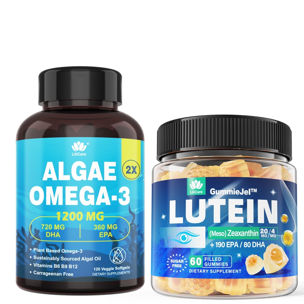 Zahăr Lutein 20mg 40mg + Vegan Omega 3 DHA EPA