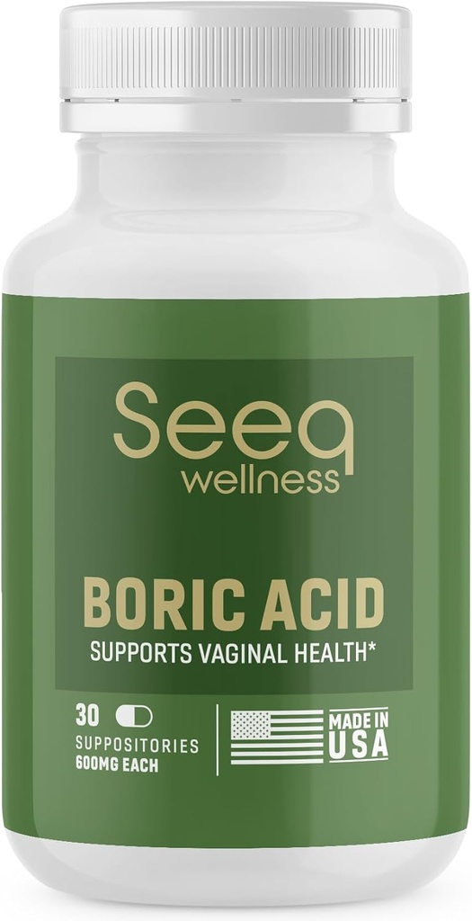 Acid boric Sacrificii pentru femei - Ajuta la sustinerea controlului Odor si echilibru PH vaginal, Made in USA - 30 Conte