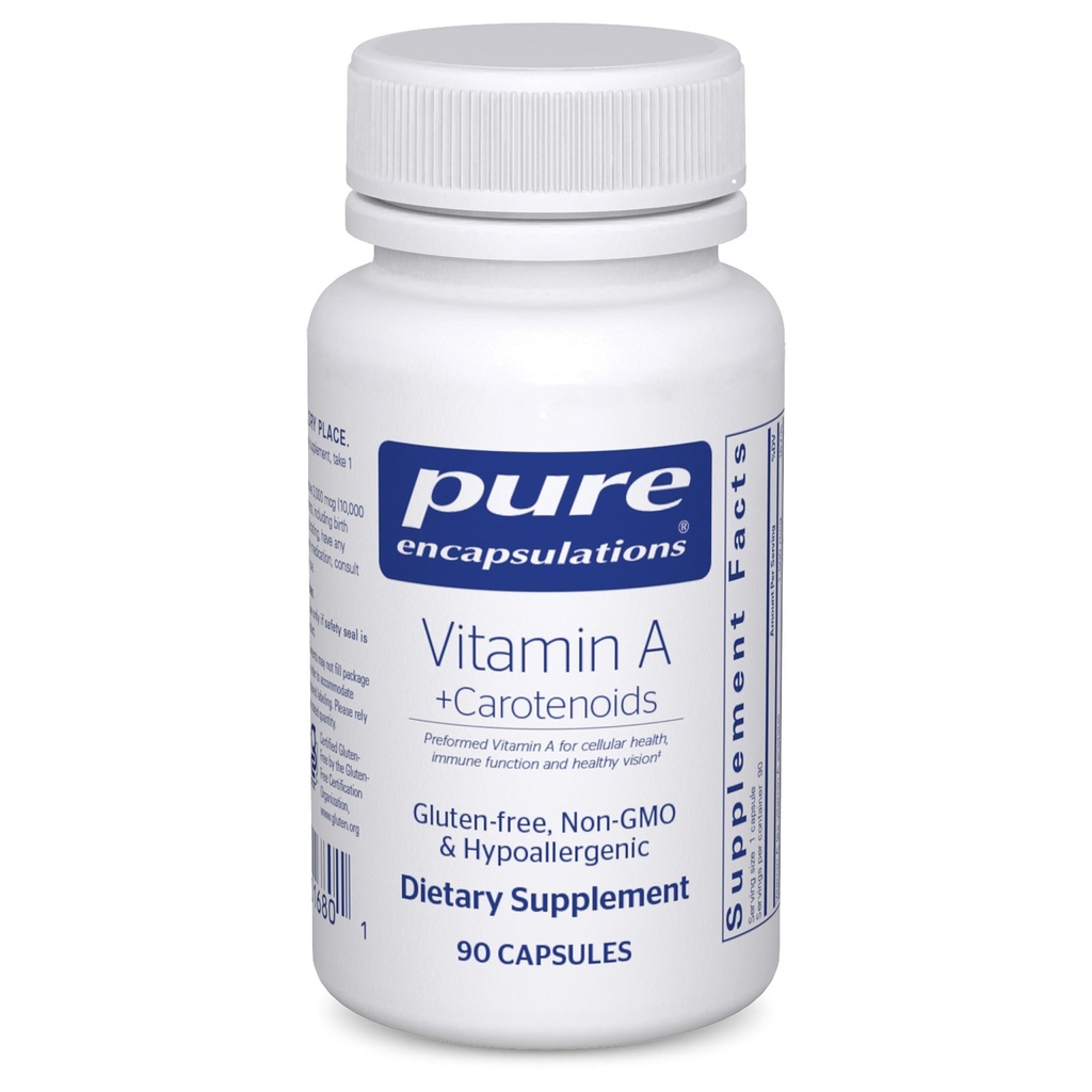 Pure Encapsulations Vitamina A + Carotenoide (Lutein, Zeaxantină și Astaxantină) 