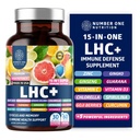 N1N LHC+ 15-in-1 Suport imun Supliment cu Spirulina, Turmeric, Ginseng, Guarana, Vitamina D și vitamina C pentru imunitate, energie și ajutor de lungă durată, 60 Veg Caps, Culoare sticla mai Vary