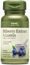 GNC Herbal Plus Extract de bilberry și Lutein Supliment, Vegetarian, Sprijină ochi și viziune Sănătate, 60 Serviri