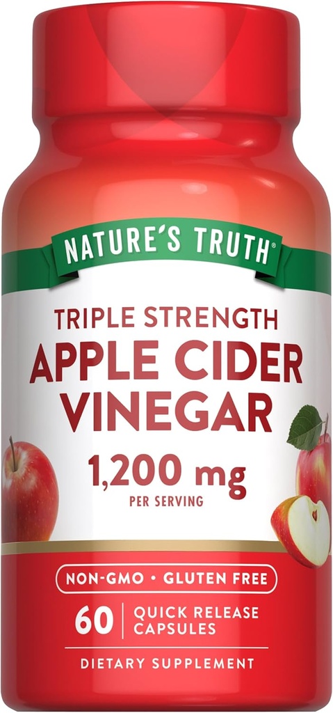 Nature's Truth Apple Cider Vinegar Capsules | 1200mg | Quick Release Pills | Non-GMO & Gluten Free Supplement