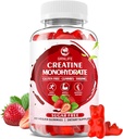 Creatine Monohidrat Gume pentru bărbaţi şi femei, Masticuri Creatina Monohidrat pentru forţă musculară, Musculare Constructor, Energie Boost, Zahăr gratuit, Vegan, Strawberry Flavor-60 Conte