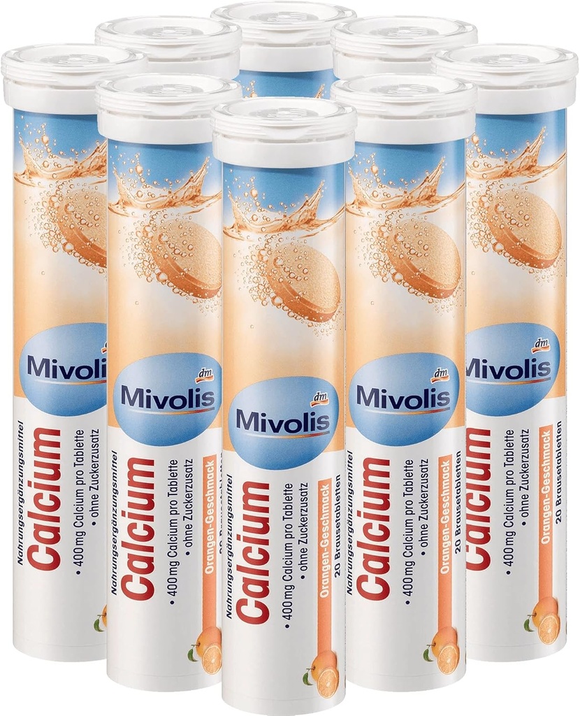 Mivolis tablete efervescente de calciu - Suplimente dietetice 8 Tuburi x 20 buc Germania